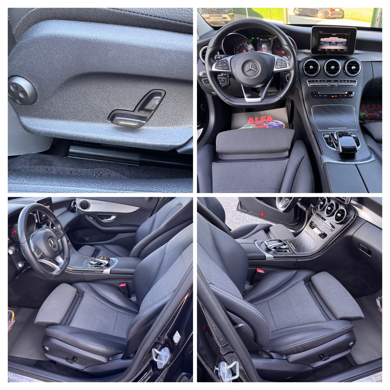 Mercedes-Benz C 220 d/AMG/9G/КАМЕРА/ДИСТРОНИК/ТОП ВИЗИЯ/НОВА///, снимка 12 - Автомобили и джипове - 53821403