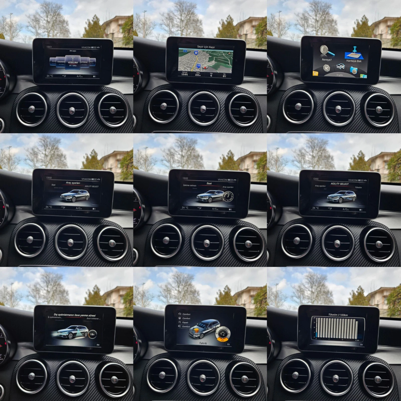 Mercedes-Benz C 180 d /AMG LINE/7G-TRONIC PLUS/DISTRONIC/CARBON/F1, снимка 15 - Автомобили и джипове - 53960841