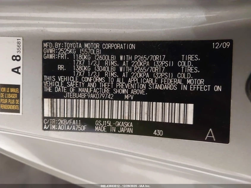 Toyota Fj cruiser 4l, снимка 9 - Автомобили и джипове - 53941333