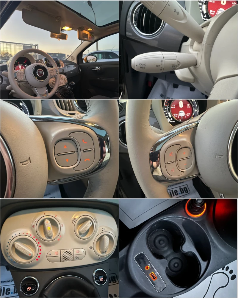 Fiat 500 1.2i 70к. Клима! EURO 6B внос Франция!, снимка 15 - Автомобили и джипове - 48621064