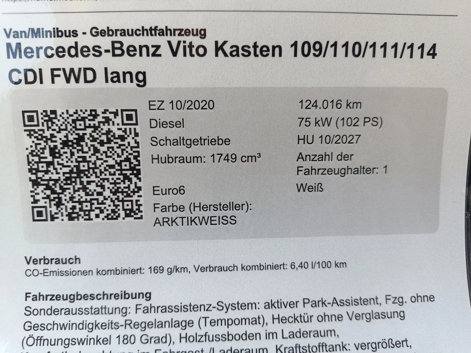 Mercedes-Benz Vito 110cdi LANG 126000км EURO 6, снимка 11 - Бусове и автобуси - 54719810
