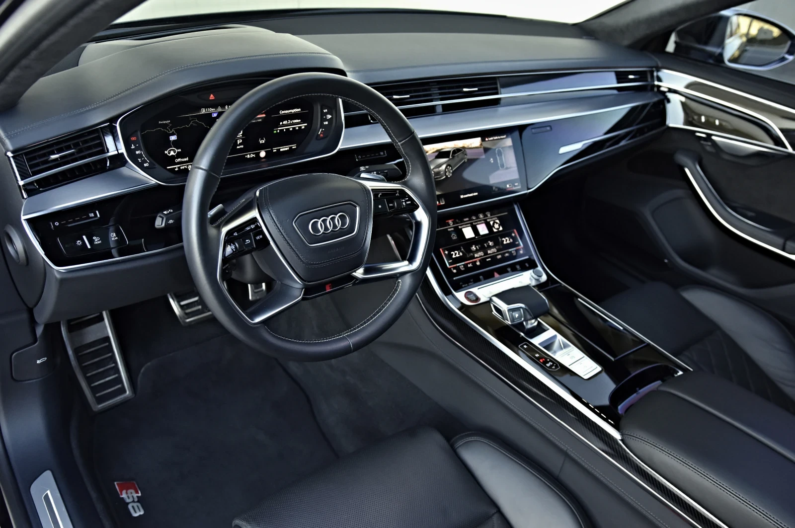 Audi S8 4.0 V8T B&O RS-SITZE 21" CERAMIC 360 CARBON LE, снимка 9 - Автомобили и джипове - 53757132