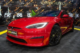 Tesla Model S PLAID 1020HP HD LED 360 ПАНО CARBON ЛИЗИНГ 100%, снимка 1