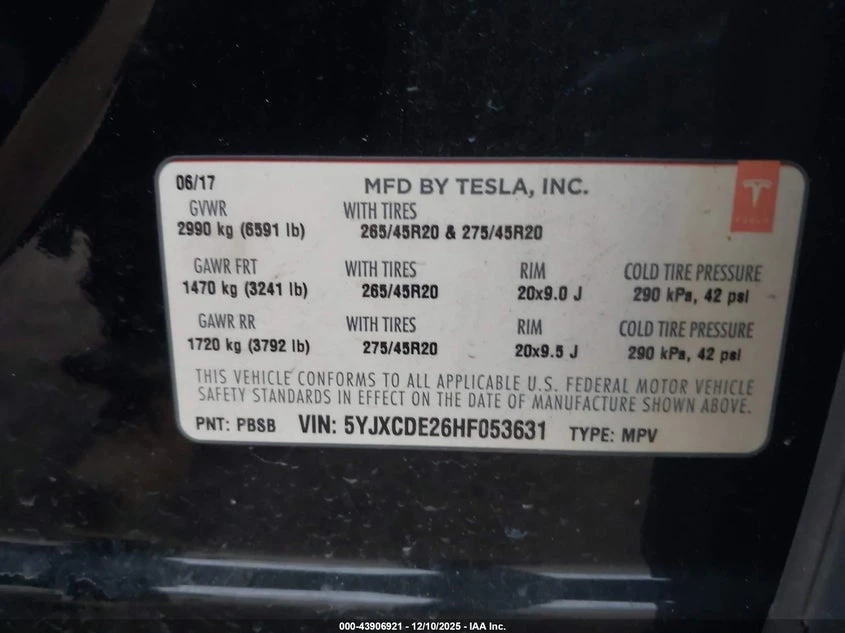 Tesla Model X 100D/75D/90D, снимка 9 - Автомобили и джипове - 54906914
