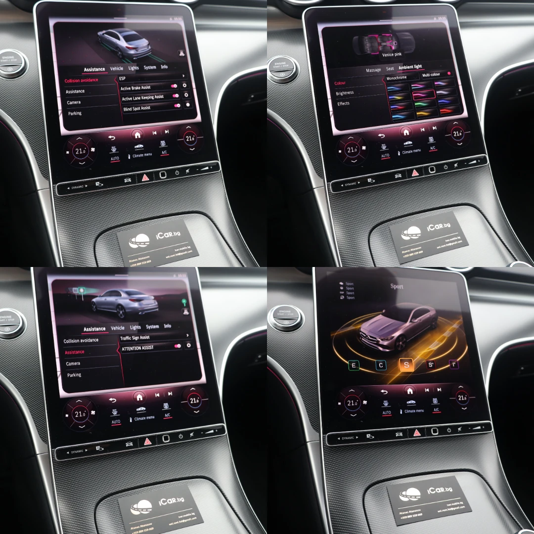 Mercedes-Benz C 200 4M AMG WideScreen MBUX KeyGO MASSAGE 360  #iCarbg | Mobile.bg   16