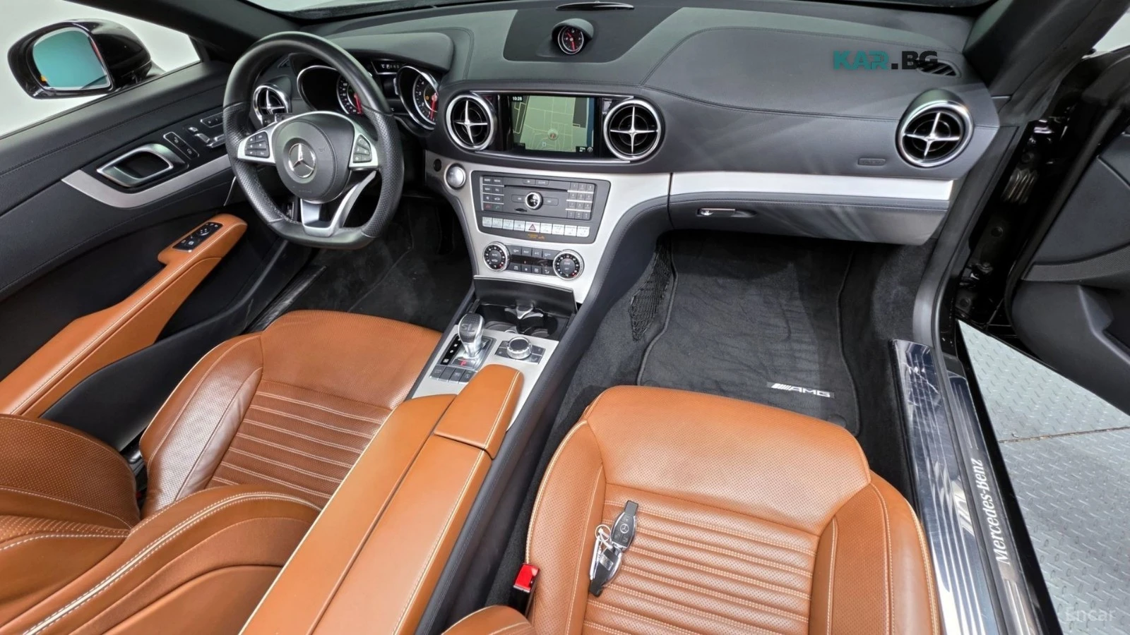 Mercedes-Benz SL 400 DISTRONIC* ПОДГРЕВ* ОБДУХВАНЕ* HARMAN* МАСАЖИ* , снимка 5 - Автомобили и джипове - 55835328