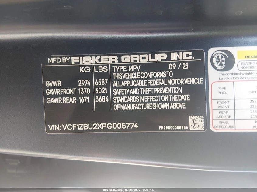 Fisker Ocean One AWD, снимка 9 - Автомобили и джипове - 55935260