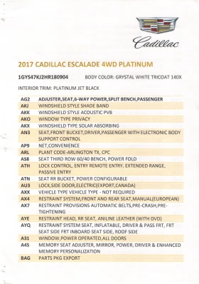 ����� �� �������� �� Cadillac Escalade PLATINUM 6.2 V8 4WD 