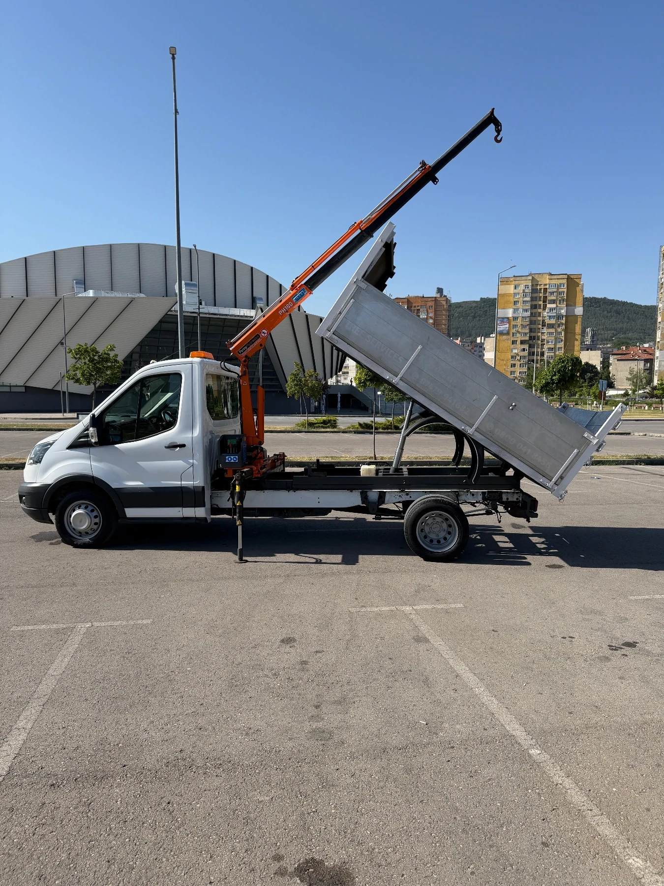 Ford Transit Самосвал с Кран 2017г., снимка 5 - Бусове и автобуси - 55087155