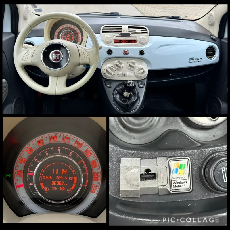 Fiat 500 1.4i/16V/100kc/6ck/ГАЗ/Панорама/Вс.платено!, снимка 11 - Автомобили и джипове - 52664156
