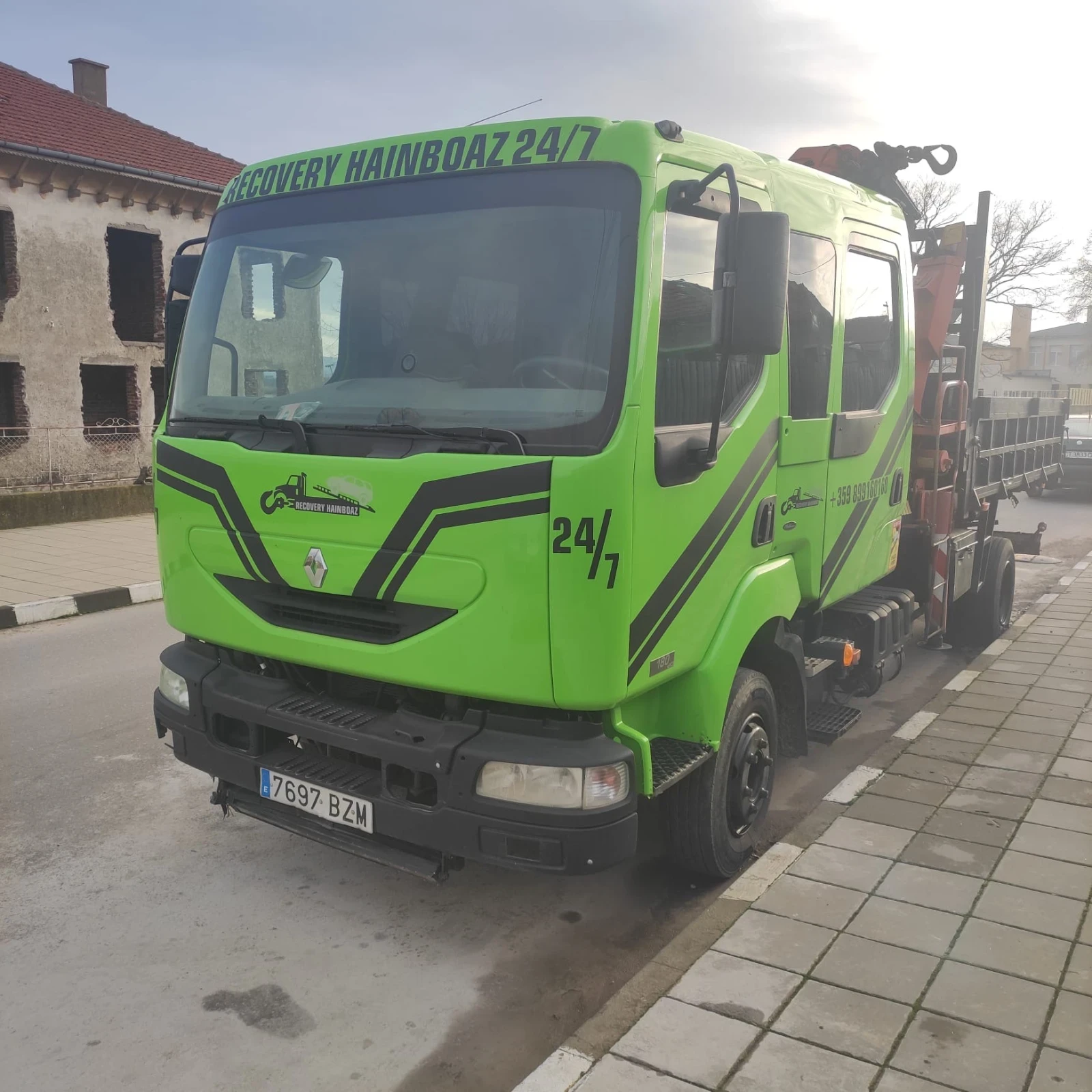 Renault Midlum Дубъл кабина кран тристанен самосфал 6 местен - изображение 3