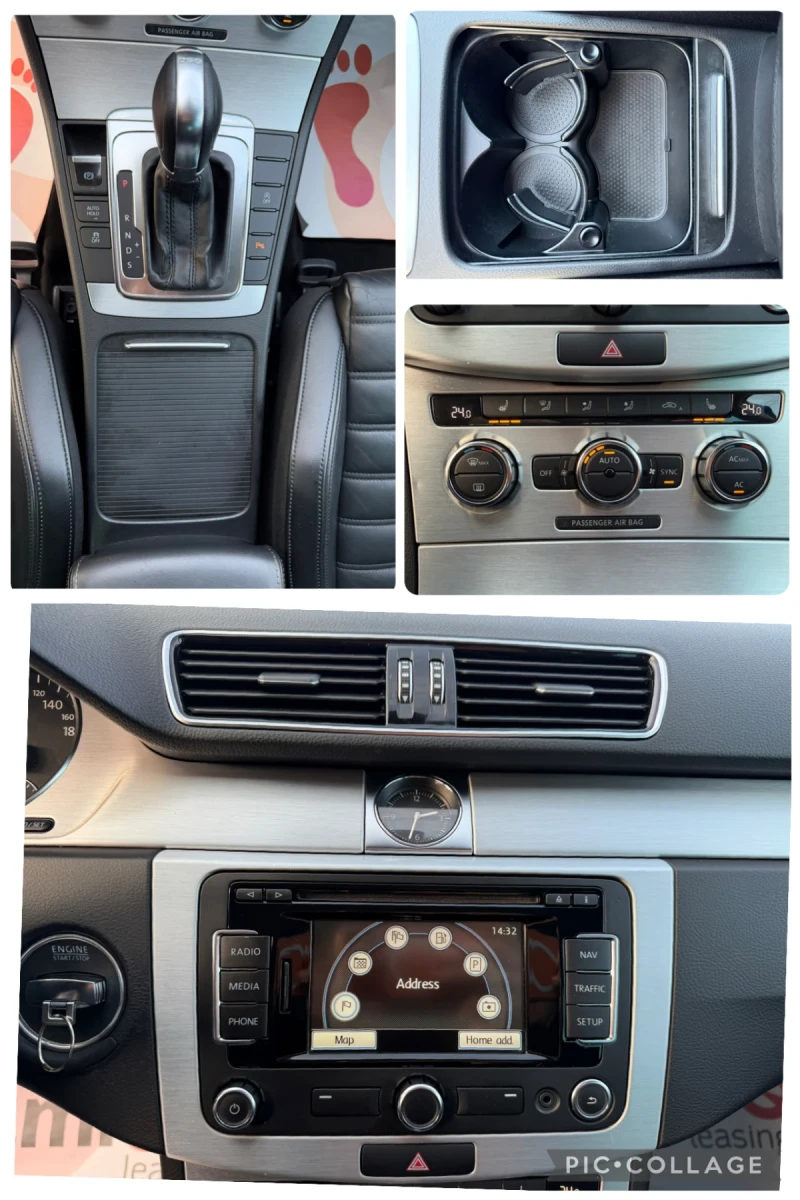 VW Passat Автоматик! Подгрев! Кожа! Нави! Зимни и летни, снимка 12 - Автомобили и джипове - 52725953