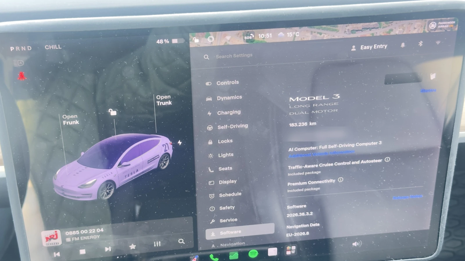 Tesla Model 3 Long range, снимка 4 - Автомобили и джипове - 56651155