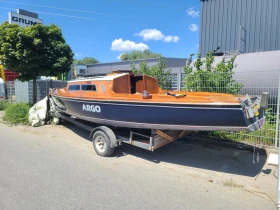 Моторна яхта Собствено производство Jollenkreuzer 7.75 м (Class) , ARGO Махагон + GRP, снимка 15 - Воден транспорт - 53367695