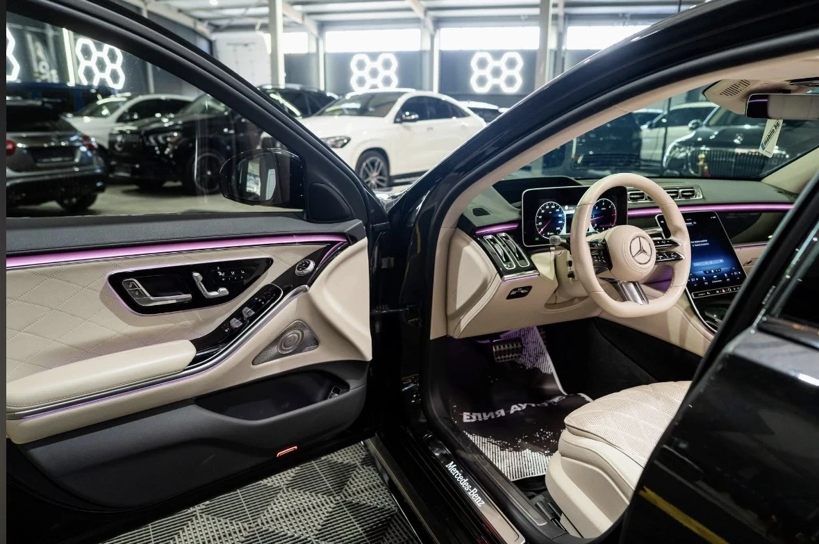 Mercedes-Benz S 400 D LONG AMG LINE LED ПАНО BURM ЛИЗИНГ 100%, снимка 11 - Автомобили и джипове - 56186713