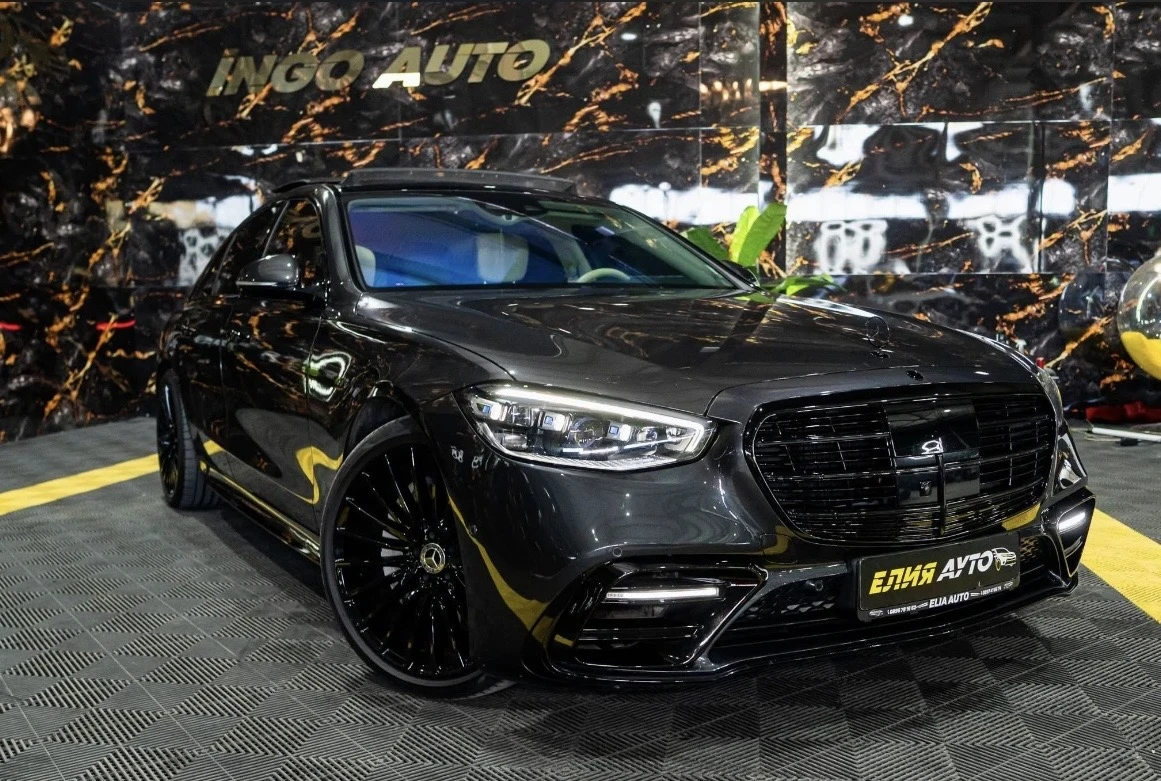 Mercedes-Benz S 400 D LONG AMG LINE LED ПАНО BURM ЛИЗИНГ 100%, снимка 4 - Автомобили и джипове - 56186713