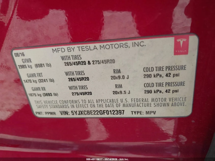 Tesla Model X 60D, снимка 9 - Автомобили и джипове - 55213690
