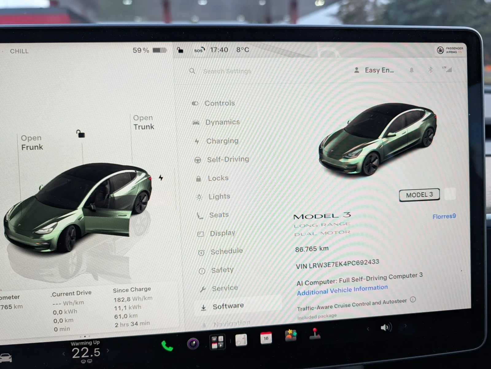 Tesla Model 3 LR AWD, снимка 11 - Автомобили и джипове - 56535568