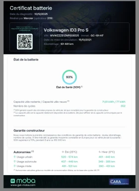 VW ID.3 82 KWH PRO S Гаранция и сертификат за батерията - 19700 € / 38529.85 лв. - 35681159 8