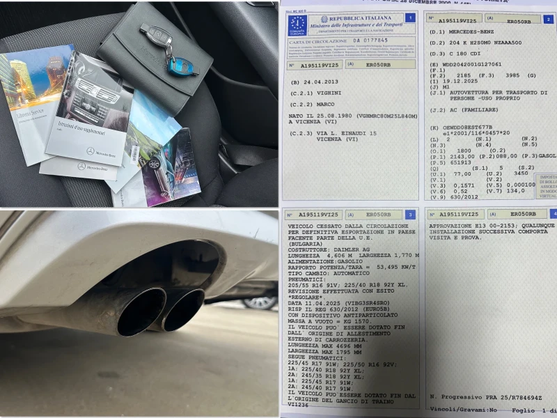 Mercedes-Benz C 220  120к.внос Италия! Автомат! Топ състояние!, снимка 16 - Автомобили и джипове - 53213559