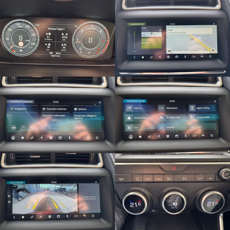 Jaguar E-pace 2.0D* AWD* 150ps* R-DINAMIC* 126хл.км* КОЖА* НАВИ*, снимка 14 - Автомобили и джипове - 53535139