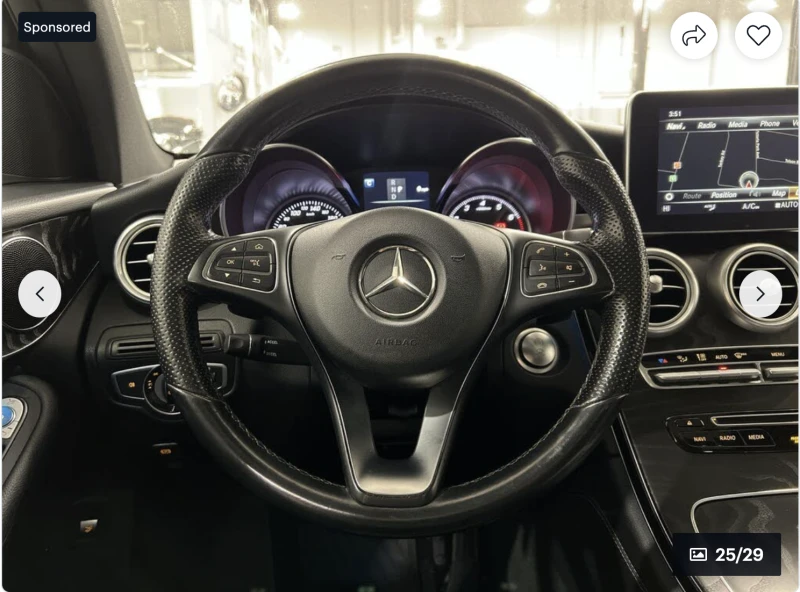 Mercedes-Benz GLC 300 9G* TRONIK* ПОДГРЕВ* КАМЕРА* КЕЙЛЕС* ПАНОРАМА* , снимка 8 - Автомобили и джипове - 52672335