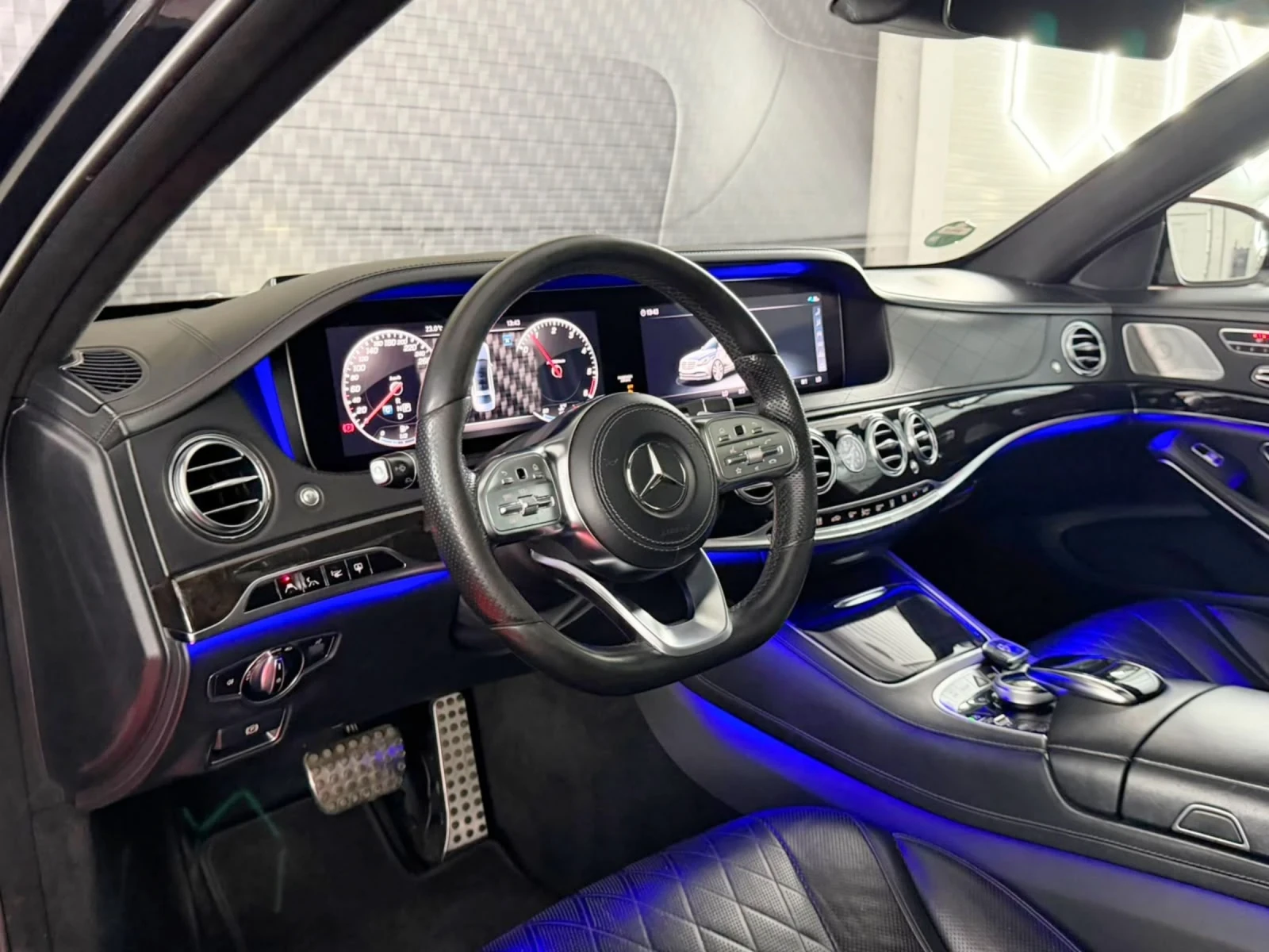 Mercedes-Benz S 350 Mercedes S350d LONG S63 AMG OPTIC BLACK | 3xTV | P, снимка 15 - Автомобили и джипове - 55413294