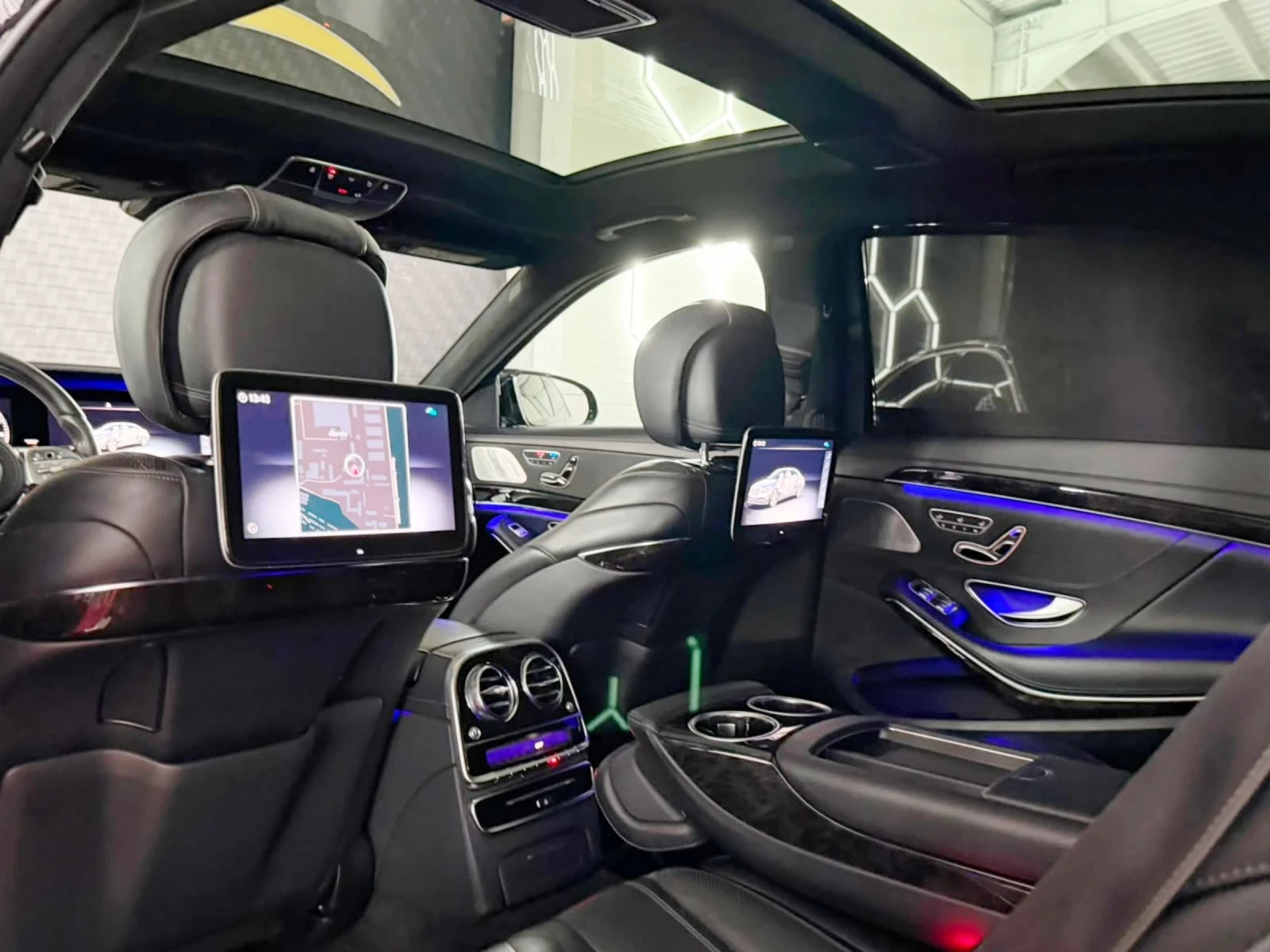 Mercedes-Benz S 350 Mercedes S350d LONG S63 AMG OPTIC BLACK | 3xTV | P, снимка 12 - Автомобили и джипове - 55413294