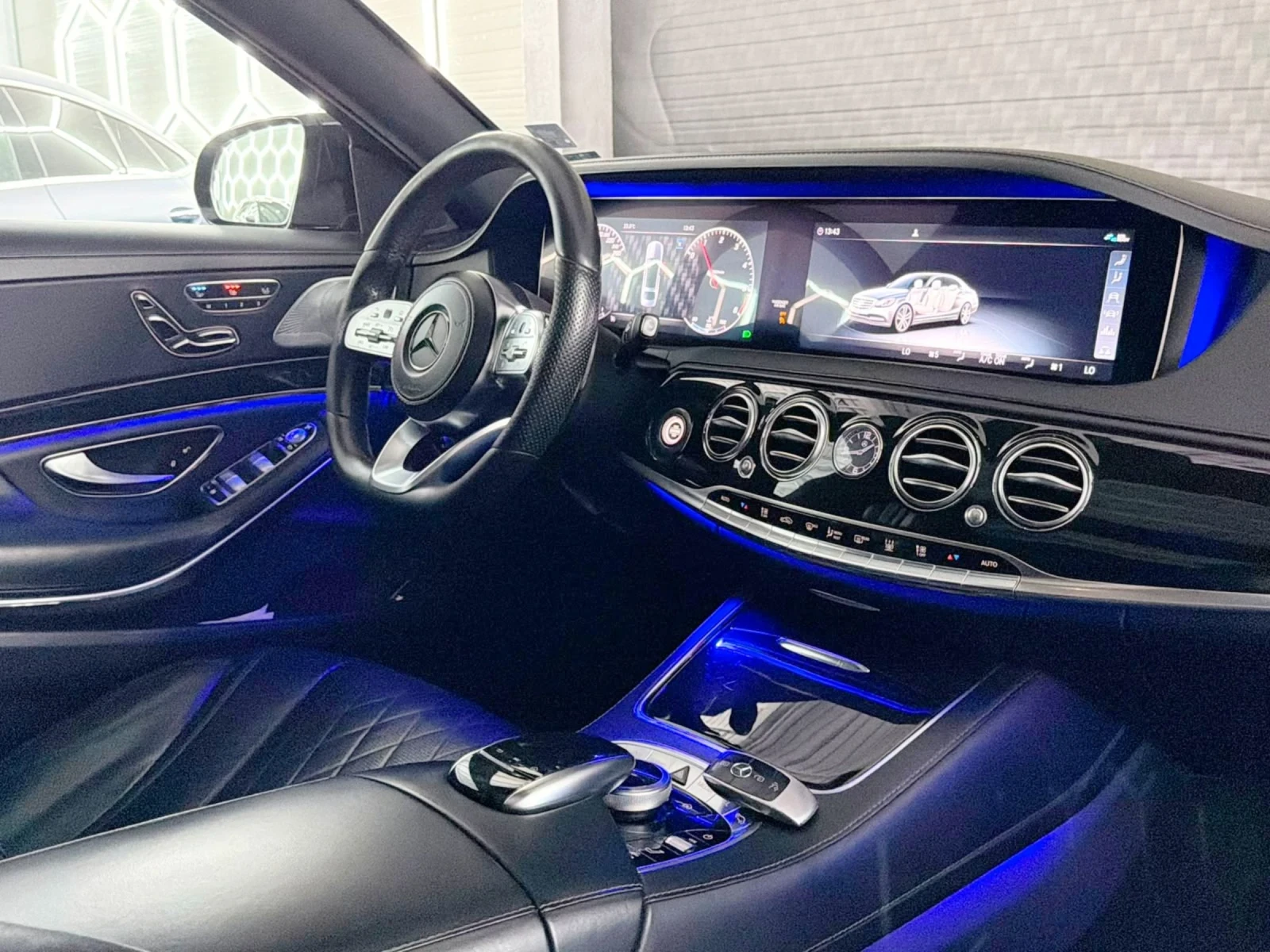 Mercedes-Benz S 350 Mercedes S350d LONG S63 AMG OPTIC BLACK | 3xTV | P, снимка 16 - Автомобили и джипове - 55413294