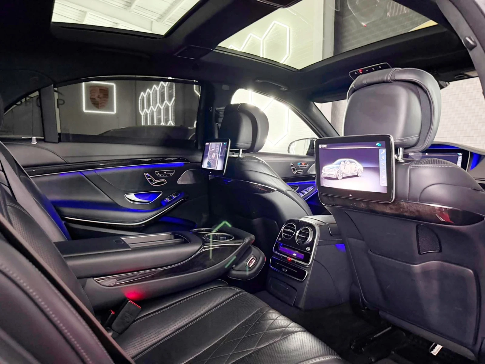 Mercedes-Benz S 350 Mercedes S350d LONG S63 AMG OPTIC BLACK | 3xTV | P, снимка 11 - Автомобили и джипове - 55413294
