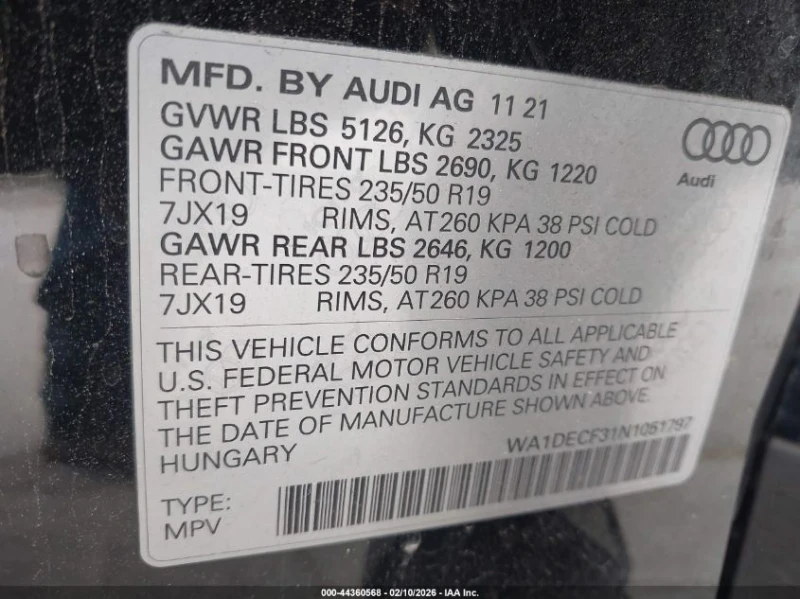 Audi Q3 2.0L I-4 DI, DOHC, VVT, TURBO, 228HP All Wheel, снимка 16 - Автомобили и джипове - 53501025