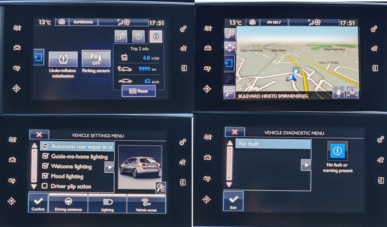 Peugeot 308 ALLURE 92к.с. Full LED, снимка 13 - Автомобили и джипове - 53770112