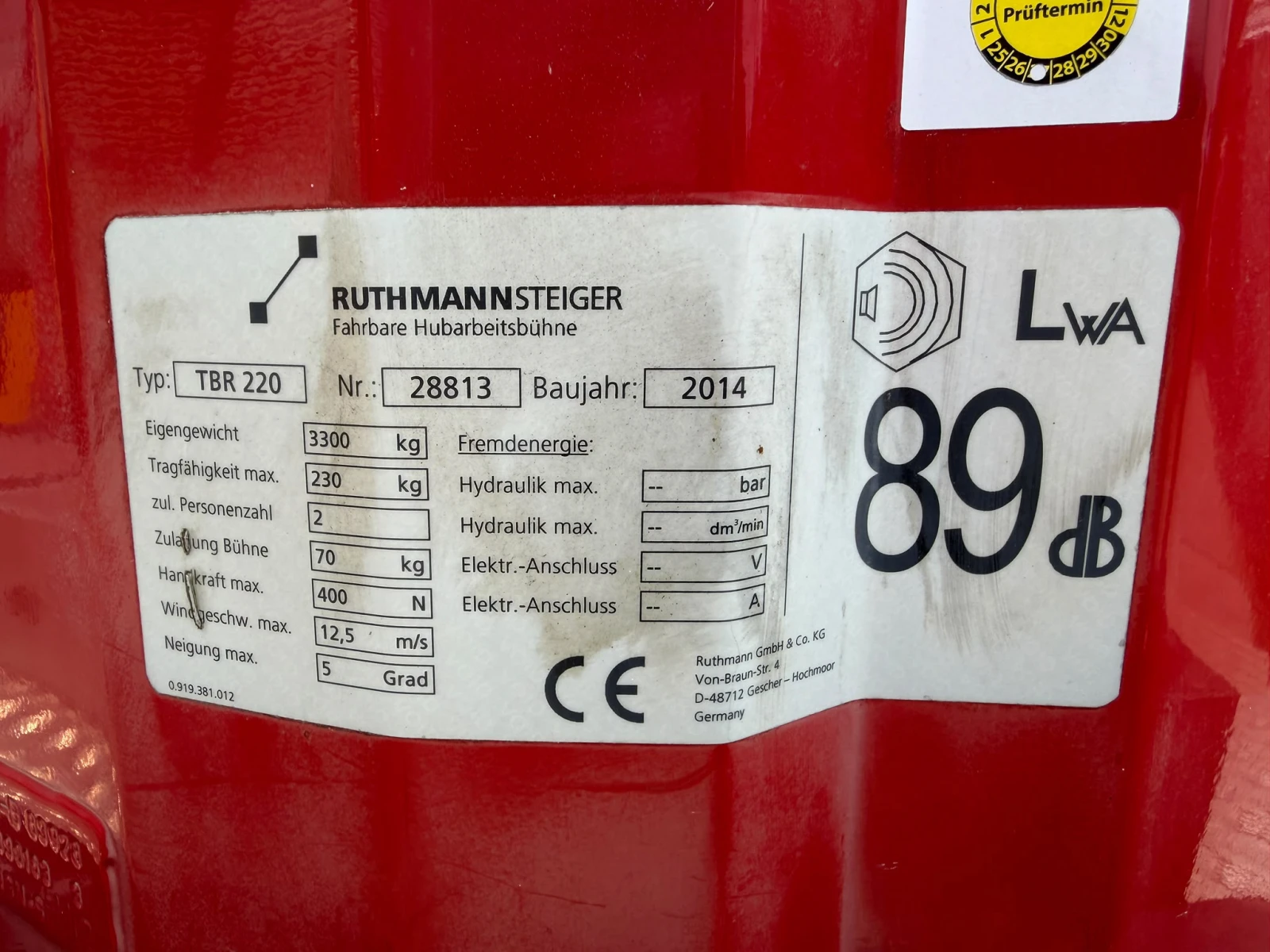 Автовишка Ruthmann 22м 230кг ТВR220, снимка 4 - Индустриална техника - 55345681