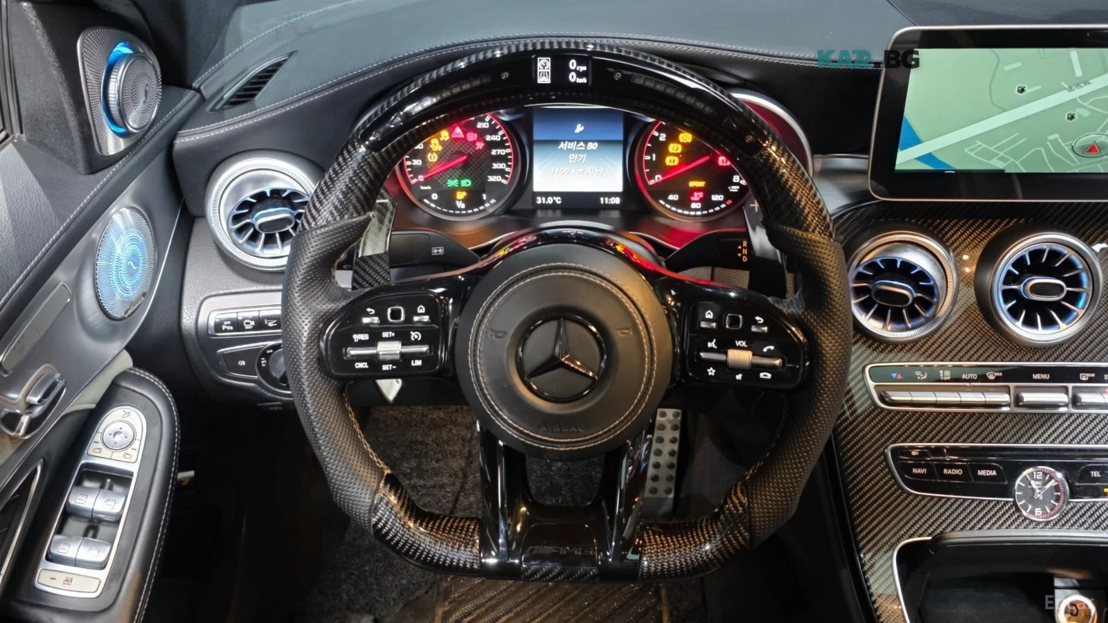 Mercedes-Benz C 63 AMG S* BURMESTER* 360* ХЕДЪП* F1 ВОЛАН* CARBON* PANO* , снимка 9 - Автомобили и джипове - 55903142