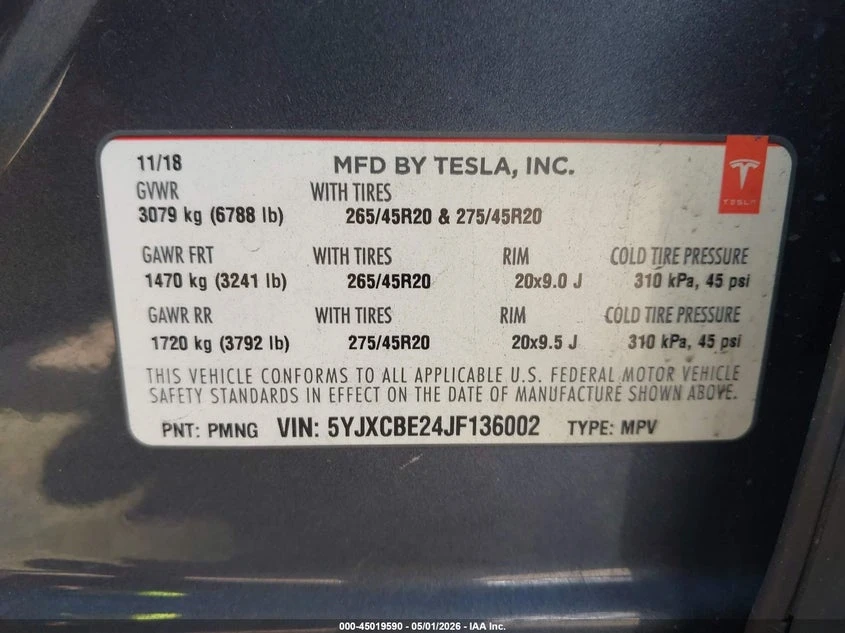 Tesla Model X 100D AWD, снимка 9 - Автомобили и джипове - 55893540