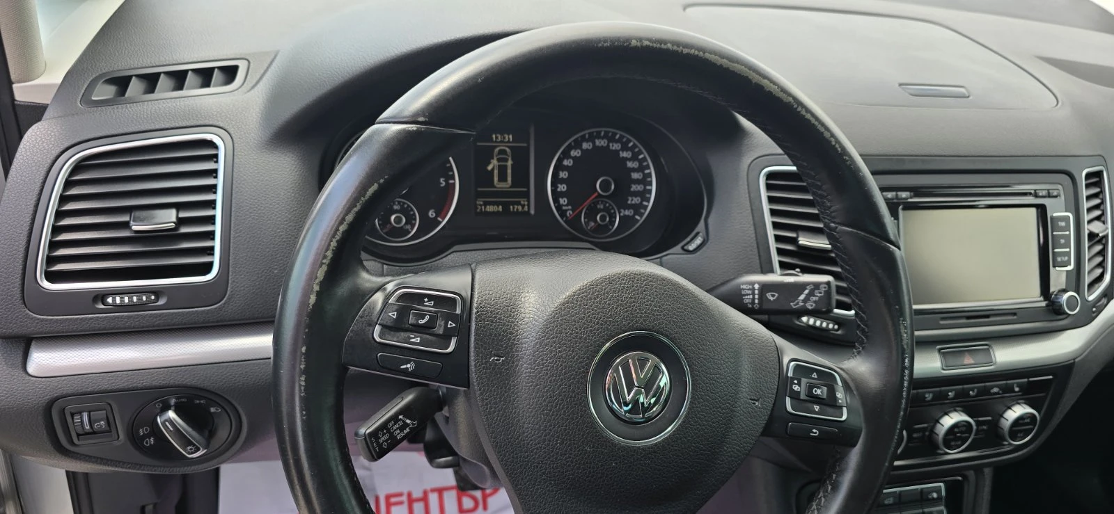 VW Sharan 2.0 TDI 7 местен, телич, РЕАЛНИ 215000  КМ, снимка 9 - Автомобили и джипове - 54829480