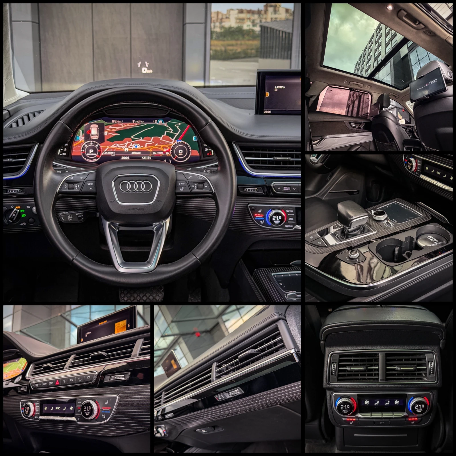 Audi Q7 3.0TDI/SQ7 ABT BLACK/3xTV/360/NIGHT/PANO/FULL MAXX, снимка 7 - Автомобили и джипове - 55192117