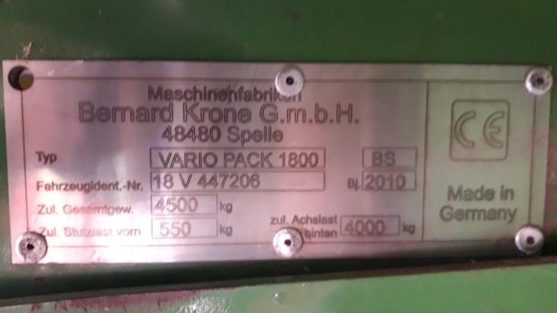 Балировачка Krone Vario pack 1800, снимка 3 - Селскостопанска техника - 45594600