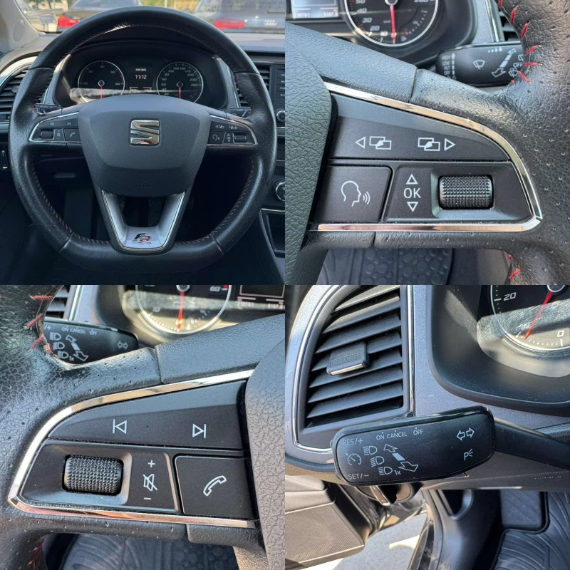 Seat Leon 2.0* 150ps* 6ск* FR* LED* ПАРКТ* АВТОПИЛОТ, снимка 13 - Автомобили и джипове - 51579393