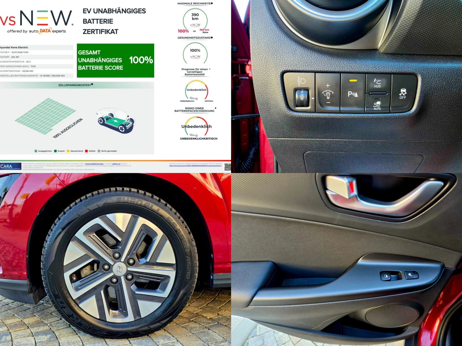 Hyundai Kona * PRIME* 64 KWh 204HP* 100% SOH* , снимка 16 - Автомобили и джипове - 55647308