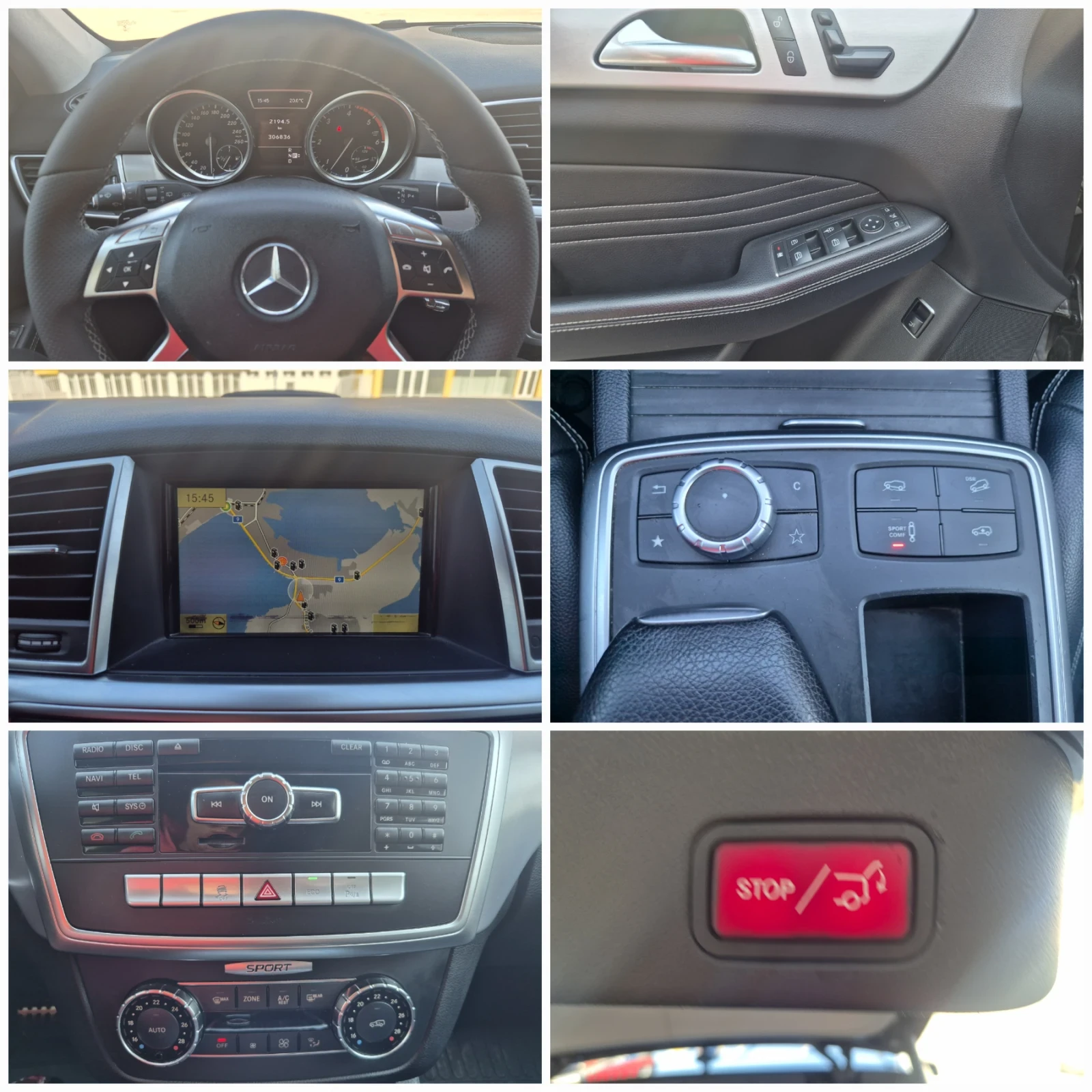 Mercedes-Benz ML 350 Нави* Кожа* Лед-Фар* Ел-Багажник* Амг-джанти* , снимка 16 - Автомобили и джипове - 54113251