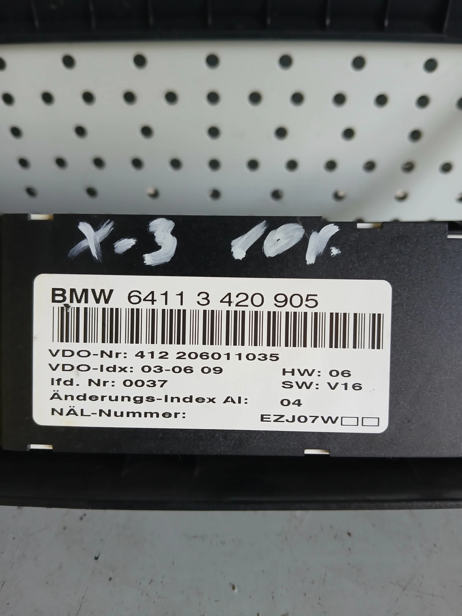 6411 3 420 905 управление Парно BMW Х3 2010г , снимка 4 - Части - 56006745