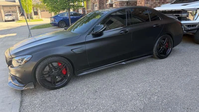 Mercedes-Benz C 63 AMG * S * ЧЕРЕН МАТ * БЕЗ ИНЦИДЕНТИ * АВТОКРЕДИТ * , снимка 2 - Автомобили и джипове - 54747687