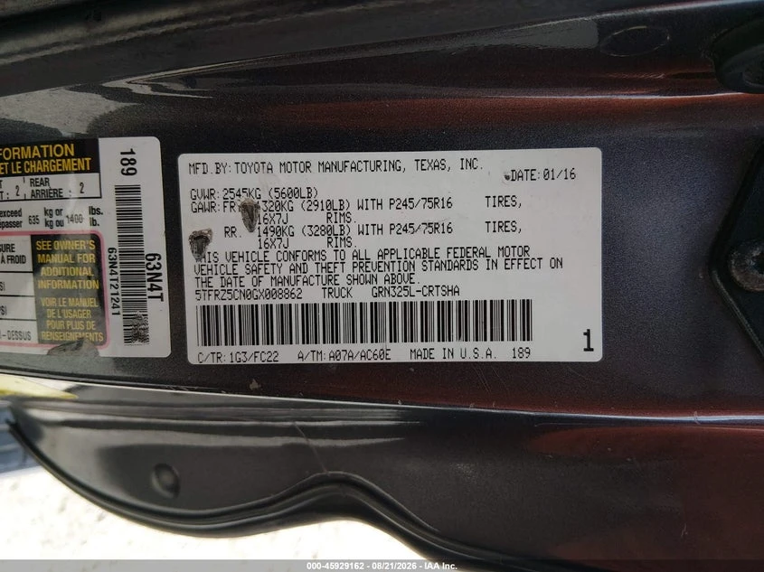 Toyota Tacoma 3.5l Sr5 V6, снимка 9 - Автомобили и джипове - 56041715