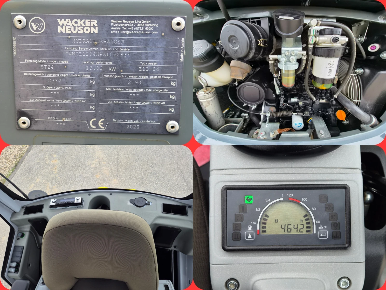 Багер Wacker NEUSON ET24/2.4т/465м.ч/Хидр.бързосмяна+ POWERTILT, снимка 15 - Индустриална техника - 54130503