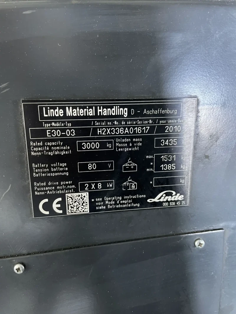 Електрокар Linde E30 S, снимка 7 - Индустриална техника - 49289188