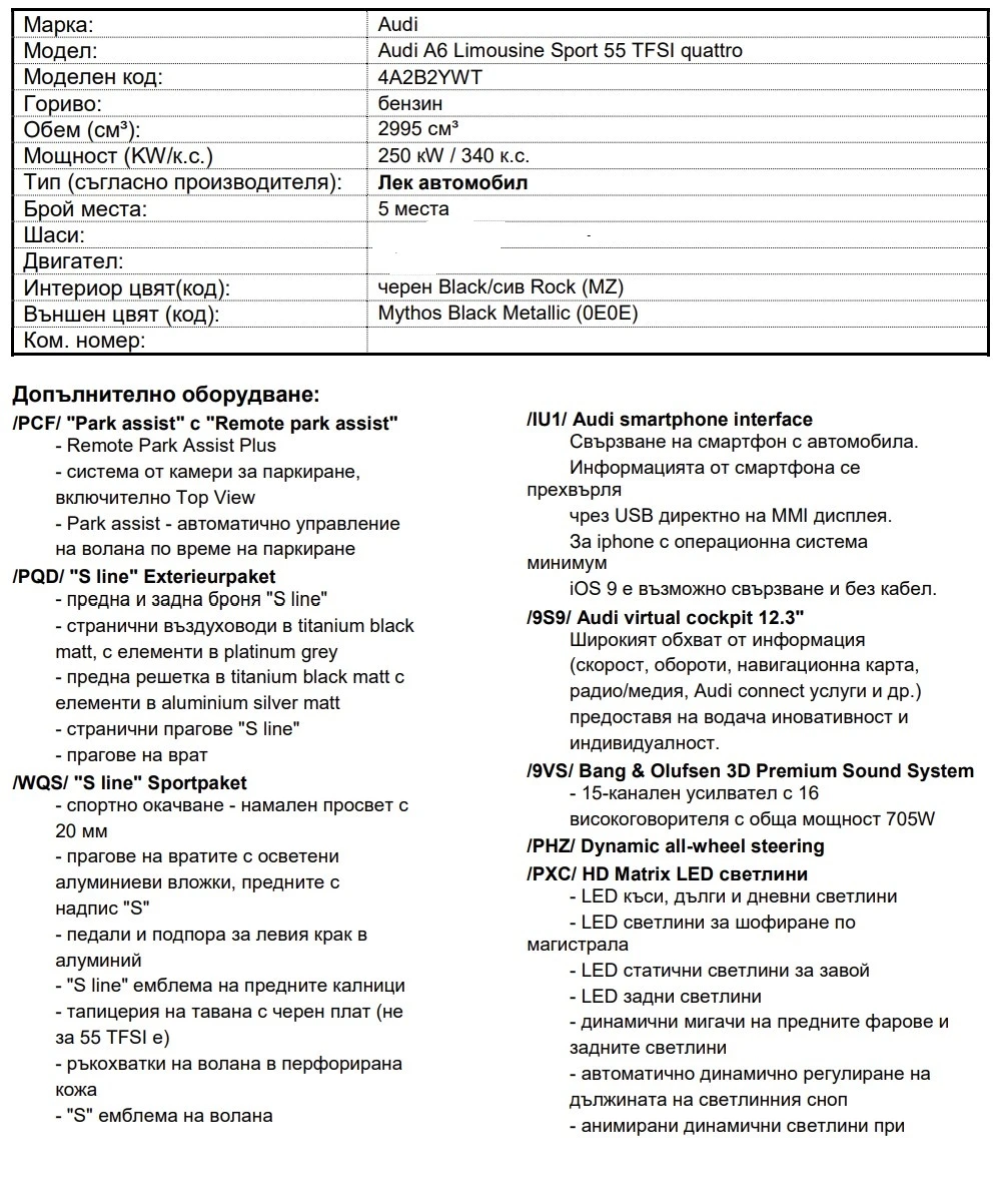 Audi A6 Sport 55 TSFI quattro B&O �������� �� 01.2027 | Mobile.bg � ����������� 11