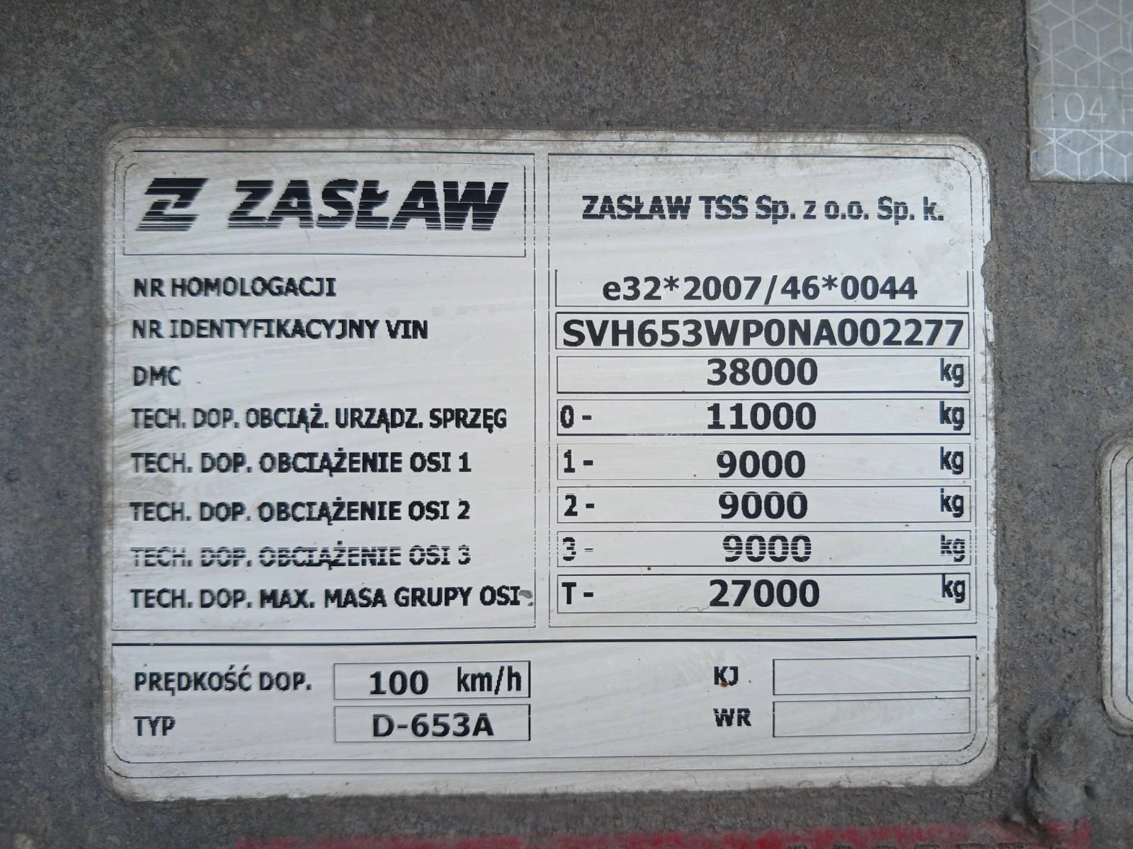 Полуремарке Schmitz ZASLAW 50m, снимка 2 - Ремаркета - 56268032