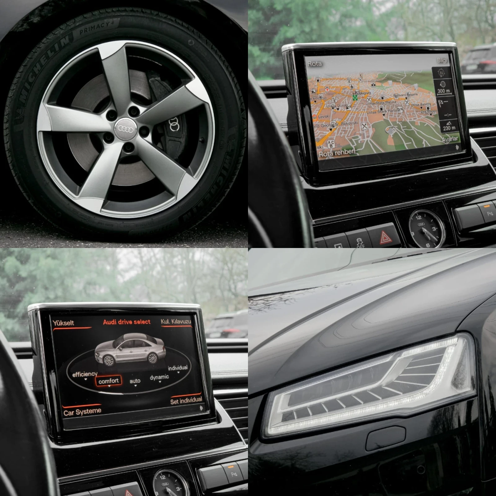 Audi A8 3.0TDI 262к.сMATRIX/KylessGO/ KAMERA/ШИБЕДАХ/BOSE/, снимка 10 - Автомобили и джипове - 54202345
