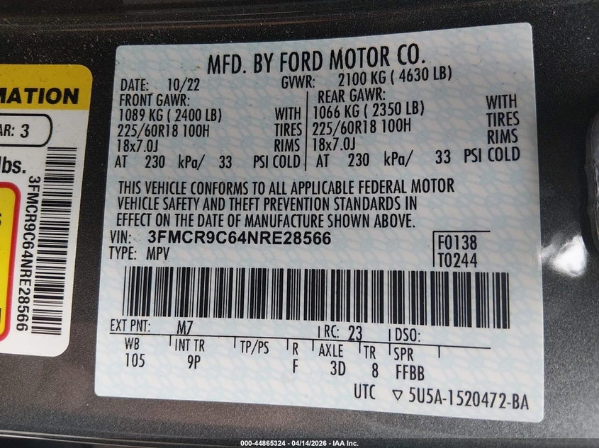 Ford Bronco 1.5l Sport Outer Banks, снимка 9 - Автомобили и джипове - 54442099